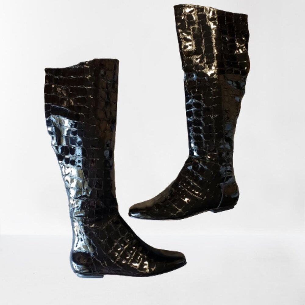 Charles Nolan New York Croc Embossed  Boots 8.5